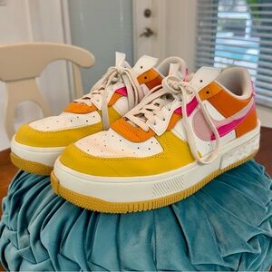 Orange/Pink/Yellow Nike Air Force 1 Fontanka Sneakers